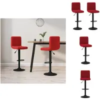 vidaXL Tabouret de bar 2 pcs. velours rouge vin - Tabouret de bar