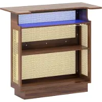 Northix Bar d'intérieur en rotin LED avec éclairage RGB et porte-verres