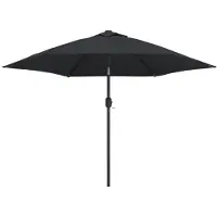Syfax Parasol d'extérieur avec poteau en métal 300 cm Noir