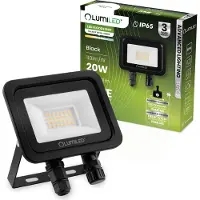 LUMILED Projecteur à LED 20W super lumineux Projecteur extérieur 2200Lm Projecteur à LED pour l'extérieur IP65 étanche 4000K blanc neutre Projecteur ALS Projecteurs noirs