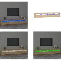 vidaXL Armoire TV avec lampes LED Chêne Sonoma 240x35x40 cm - Armoire TV - Panneaux TV - Armoire média