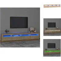 vidaXL Armoire TV avec lampes LED Chêne Sonoma 240x35x40 cm - Meuble TV