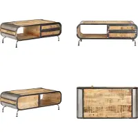 vidaXL Table basse 100 x 50 x 35 cm Mango Massivholz - Table basse - Tables basses - Table d'appoint