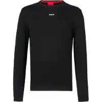 HUGO Pull-over 'San Cassius-C2' noir / blanc