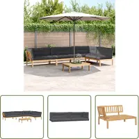 The Living Store Ensemble de 5 canapés de jardin en palettes avec coussins en acacia