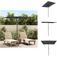 vidaXL Parasol avec mât en aluminium 2x1,5 m Anthracite - Parasols & Protection solaire