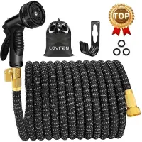 Markenlos tuyau d'arrosage extensible de 15 m - Tuyau flexible extensible résistant à la haute pression, raccord en laiton & douchette universelle