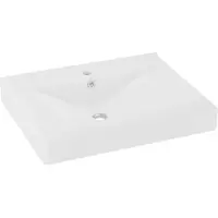 Syfax Lavabo avec trou de robinet Blanc mat 60x46 cm Céramique