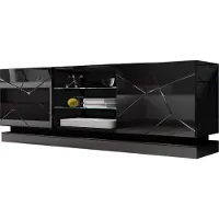 Mirjan 24 Meuble TV 160 cm LIMA – noir / noir brillant