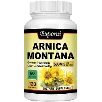Buporai Arnica Montana 500 mg (120 capsules), complément alimentaire, gonflement, ecchymoses, douleur, inflammation