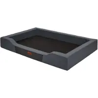 TexCorp Lit pour chien Deluxe XXL - 120×80 cm, extra grand, imperméable & confortable, OEKO-TEX, housse amovible, pour grands chiens - Gris