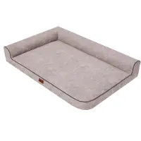 HOBBYDOG Coussin pour chien Lit pour chien Lit pour animal Lit pour chat Panier pour chien Couchage - Best - 80 x 53 x 18 cm [Taille : L] - Beige