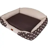 HOBBYDOG Coussin pour chien Lit pour chien Lit pour animal Lit pour chat Panier pour chien Couchage - Royal - 110 x 84 x 30 cm [Taille : XXL] - Beige avec pattes
