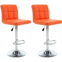 Prolenta Maison Exclusive - Lot de 2 tabourets de bar en similicuir orange
