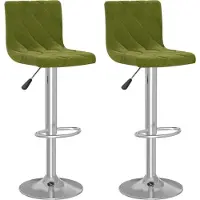 Syfax Tabourets de bar lot de 2 vert clair velours