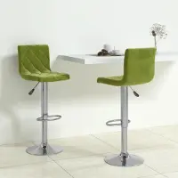 Prolenta Maison Exclusive - Lot de 2 tabourets de bar en velours vert clair