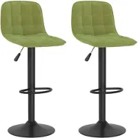 Syfax Tabourets de bar lot de 2 vert clair velours