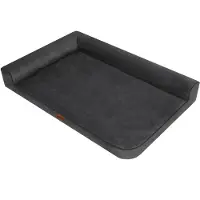 HOBBYDOG Coussin pour chien Lit pour chien Lit pour animal Lit pour chat Panier pour chien Couchage - Best - 80 x 53 x 18 cm [Taille : L] - Noir