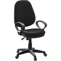 CasaDolce Casa Dolce chaise de bureau POLO, 57x57x98-108 cm, tissu, réglable en hauteur, noir, avec accoudoirs,