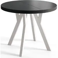Alpi Möbel AlpiMeble Table a Manger Extensible - Table Ronde Extensible - Table de Salle à Manger Moderne - Plateau Stratifié 36 mm - Pieds Solides- 90 cm - Lefkas - Collection Ovo