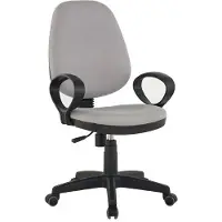 CasaDolce Casa Dolce chaise de bureau POLO, 57x57x98-108 cm, tissu, réglable en hauteur, gris, avec accoudoirs,