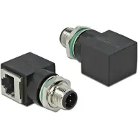 DeLOCK Adaptateur réseau M12 4 pôles D-codée fiche sur prise RJ45 -