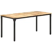 Syfax Table de salle à manger 160x80x76 cm Bois de manguier brut