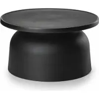 HowHomely | Table basse - OTTO2 - Noir - Design moderne - Résistant aux intempéries et fonctionnel - Table de salon