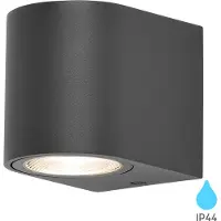 Braytron Applique murale d'extérieur LED , anthracite, ronde, douille GU10, éclairage vers le bas, IP44
