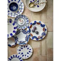 Bloomingville Assiettes Linora bleues Ø28cm, lot de 3