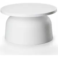 HowHomely | Table basse - OTTO2 - Blanc - Design moderne - Résistant aux intempéries et fonctionnel - Table de salon