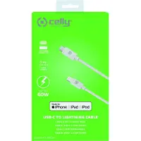 Celly USBLIGHTTYPECWH câble de téléphone portable Blanc 1 m USB C Lightning
