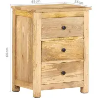 vidaXL Table de chevet 45x35x60 cm Bois de manguier massif