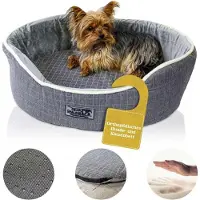 Trends4cents DEAR DARLING DD-05GRS Lit de luxe pour chien Lit pour chat Anthracite Gr. S 52x43cm avec matelas en mousse à mémoire de forme