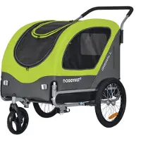 Tiggo DOGGYHUT Large remorque de vélo & buggy pour chiens 2 en 1 pour chiens jusqu'à 35kg remorque pour chien jogger poussette pour chien avec frein de stationnement