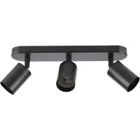Silamp Plafonnier 3 Spots Orientables Alu Noir pour Ampoule GU10