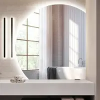 Fenome Sensa Miroir de salle de bain semi-circulaire - éclairage LED & miroir chauffant - 80 cm