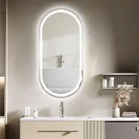 Fenome Tokio Miroir de salle de bain - 75 × 100 cm, éclairage LED & miroir chauffant - argenté