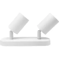 Silamp Plafonnier 2 Spots Orientables Alu Blanc pour Ampoule GU10