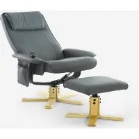 MBK FINCOM Fauteuil avec massage ergonomique et chauffage et repose-pieds Myron - Gris