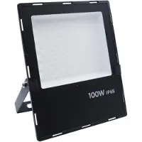 Silamp Projecteur Extérieur NOIR 100W IP65 - Blanc Neutre 4000K - 5500K