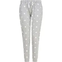 SF Women SK085 | Women`s Cuffed Lounge Pants - Pantalon de loisirs - Couleur : Heather Grey/White Stars - Taille : S
