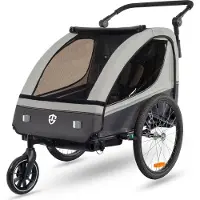 Tiggo VS 2 en 1 Remorque pour enfants Jogger avec suspensionRemorque vélo Buggy pour 1-2 enfants Pivotant à 360