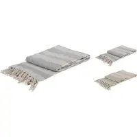 Homestyling KO-A35821740modr Deka se střapci bavlna 130 x 170 cm modrá