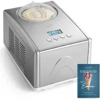 Springlane Machine à glace Emma 1,5 L avec compresseur auto-réfrigérant 150 W, machine à glace en acier inoxydable - Argent