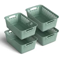 Pro Home Panier de rangement vert 5,0 l - 30 x 20 x 11 cm - lot de 4