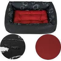 SuperKissen24. Lit pour chien, panier pour chien, canapé pour chien, lit pour animaux de compagnie pour petits, moyens et grands chiens - Lavable - Taille M - Rouge bordeaux - Mouton