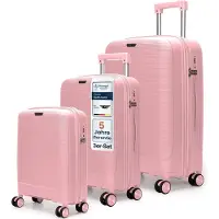 4FLY CoreMatte PP Valises à coque rigide 20, 24 et 28 pouces – Lot de 3 – Rose