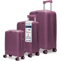 4FLY CoreMatte PP Valises à coque rigide 20,24,28 pouces Set de valises – Lot de 3 – Violet