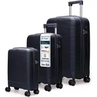 4FLY CoreMatte PP Valises à coque rigide 20,24,28 pouces Set de valises – Lot de 3 – Bleu foncé
